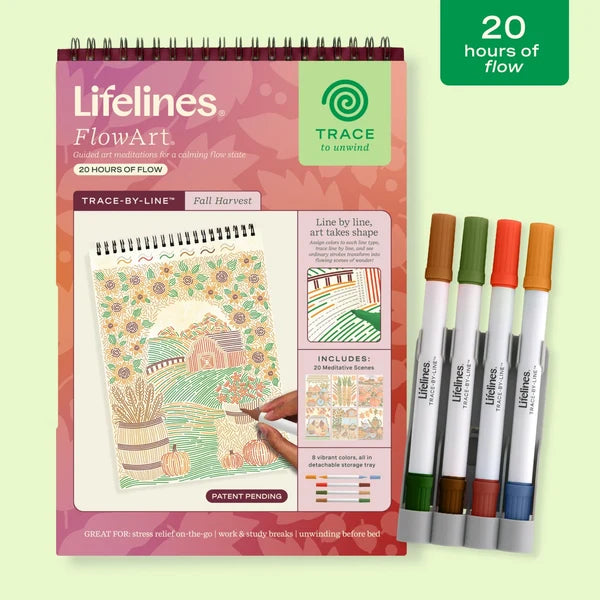 Lifelines FlowArt Trace-By-Line - Fall Harvest - Meditative Art