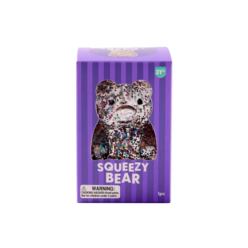 J'adore 3 Inch Squeezy Bear Squishy Fidget Sensory Toy - PURPLE