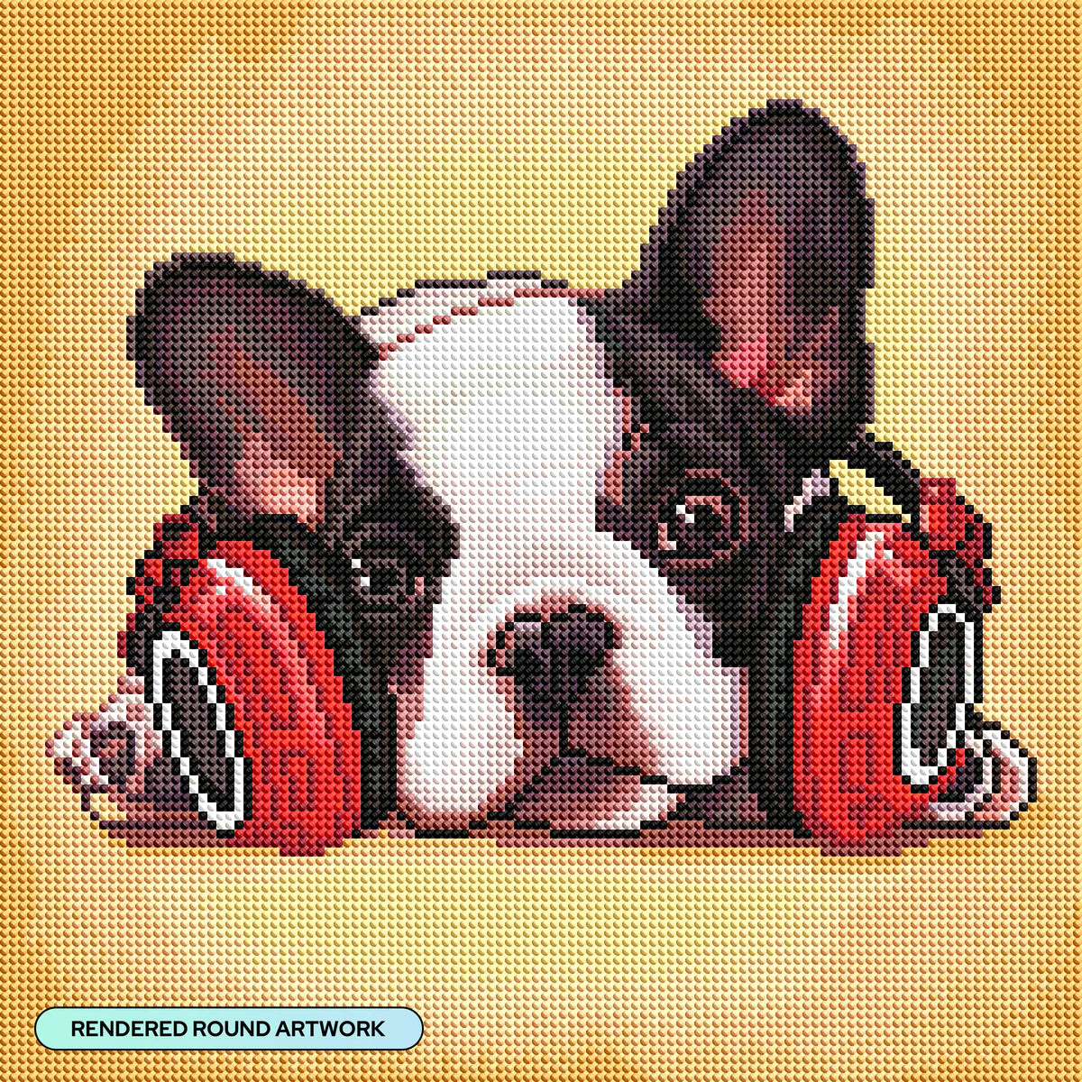 Diamond Art Club Headphone Frenchie Diamond Painting Kit