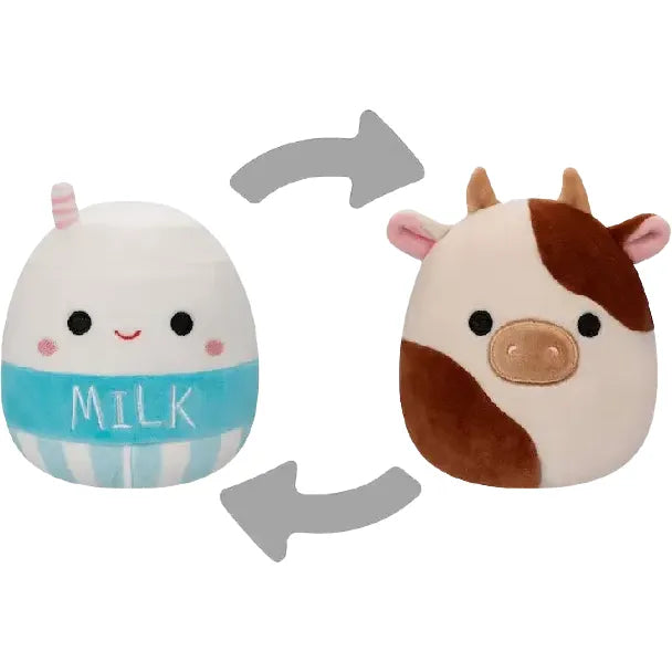 Squishmallow 5 Inch Melly the Milk and Ronnie the Cow Flip a Mallow Plush Toy *FINAL SALE*