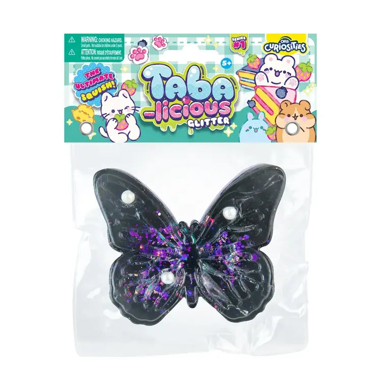 ORB Curiosities Taba-licious Glitter Butterflies Taba Squishy Sensory Toy - STYLES VARY
