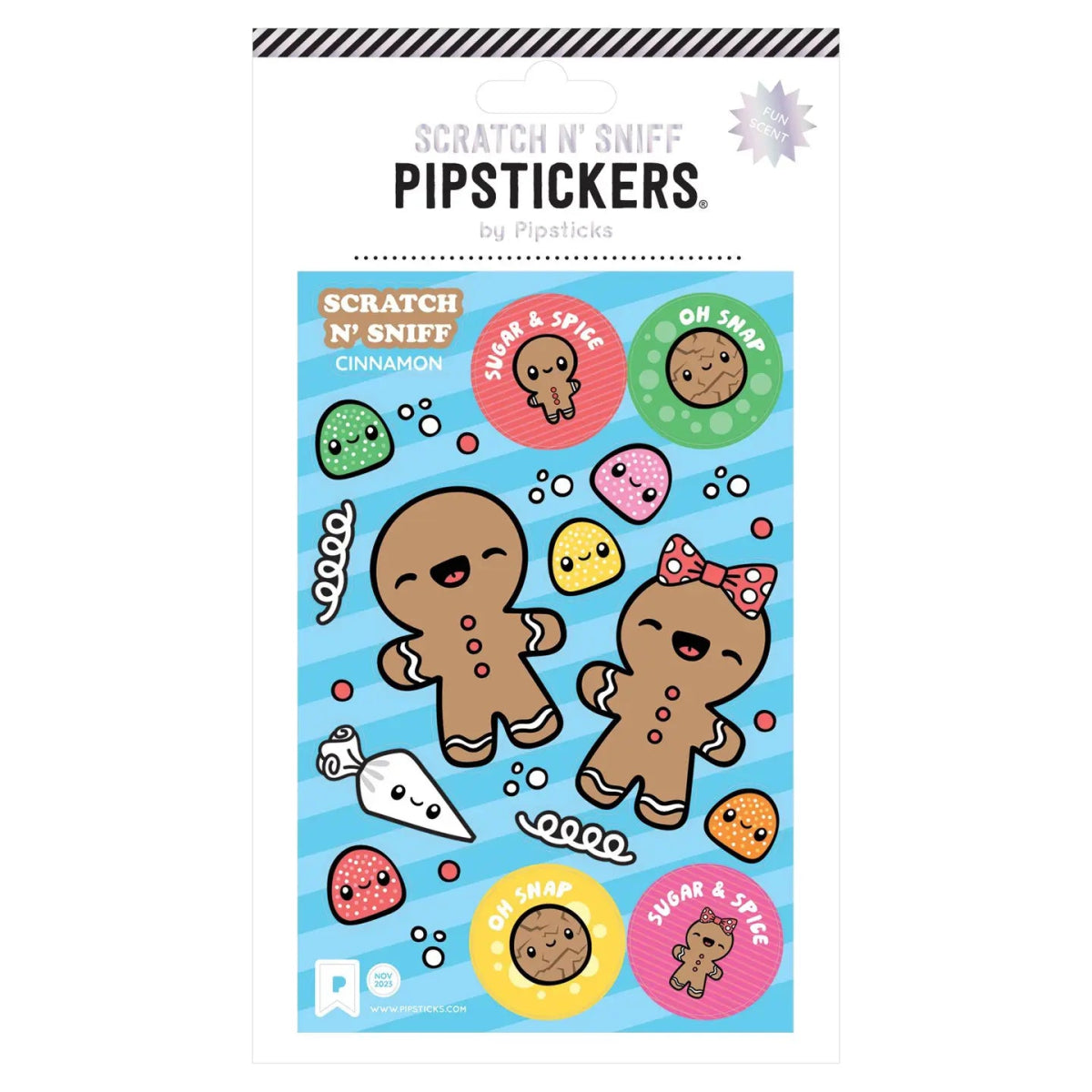 Pipsticks Oh Snap Holiday Scratch N' Sniff Stickers - Cinnamon - Owl & Goose Gifts