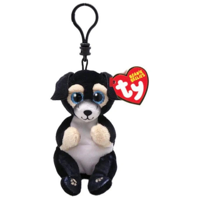 Ty Beanie Bellies 4 Inch Ranger the Black Dog Plush Clip