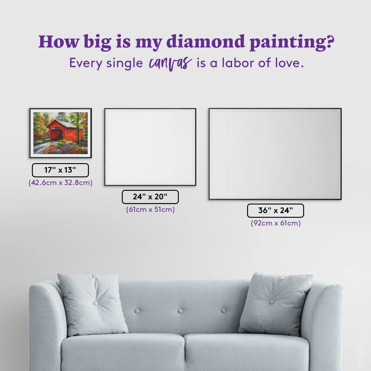 Diamond Art Club Red Covered Bridge Diamond Painting Kit
