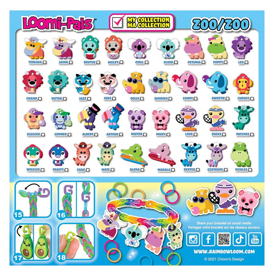 Rainbow Loom Loomi - Pals® Charm Bracelet Kit - Zoo - Owl & Goose Gifts