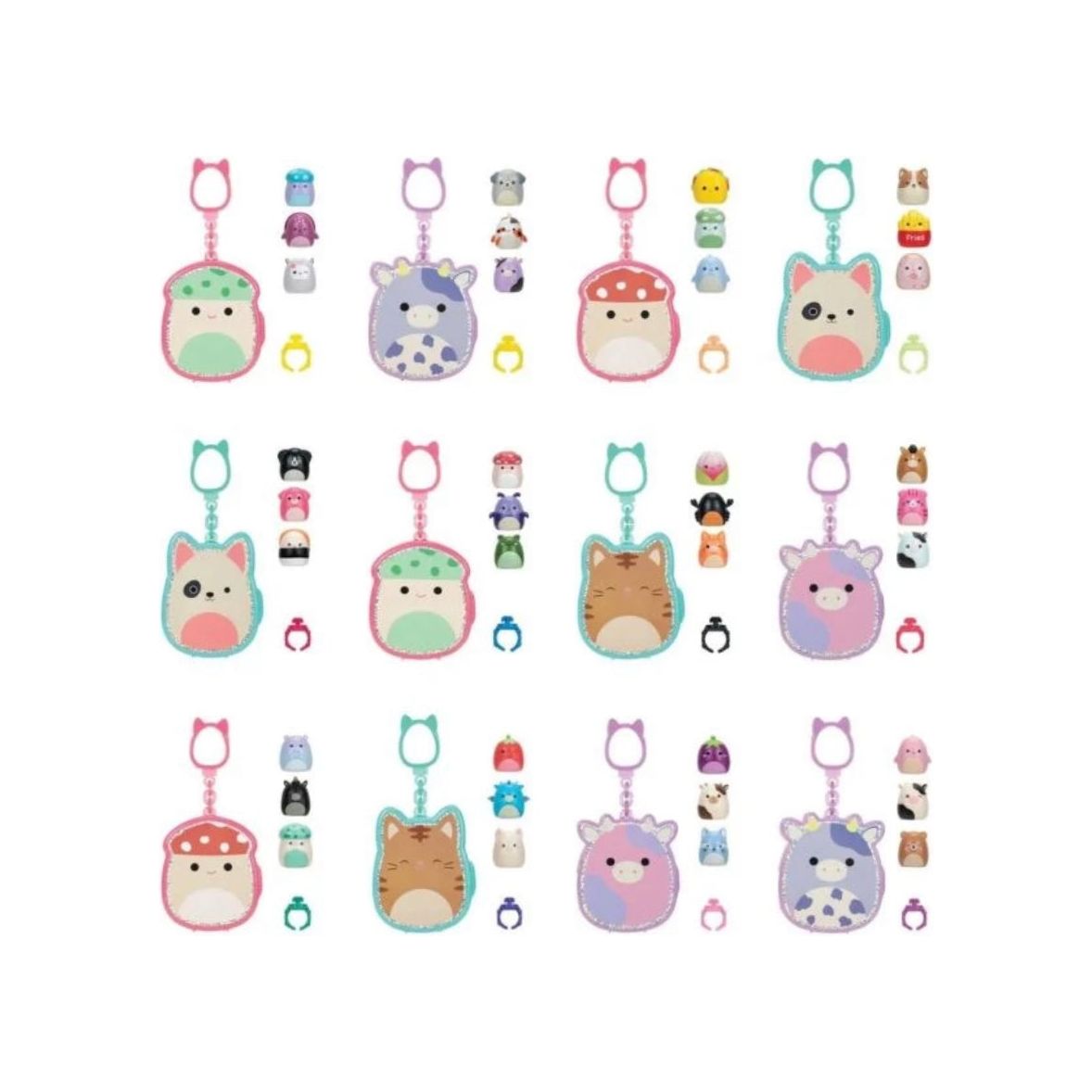 Squishmallow Squishalongs Clip & Go - One Mystery Clip with 3 Mystery Mini Squish! - Owl & Goose Gifts