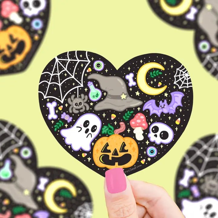 Turtle's Soup Spooky Heart Halloween Vinyl Sticker - Owl & Goose Gifts