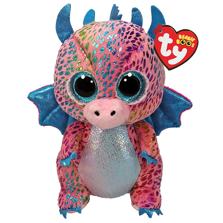 Ty Beanie Boos 6 Inch Flint the Multicolor Dragon Plush Toy - Owl & Goose Gifts