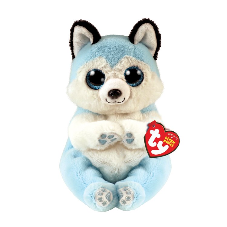 Ty Beanie Bellies 8 Inch Thunder the Blue Husky Plush Toy - Owl & Goose Gifts