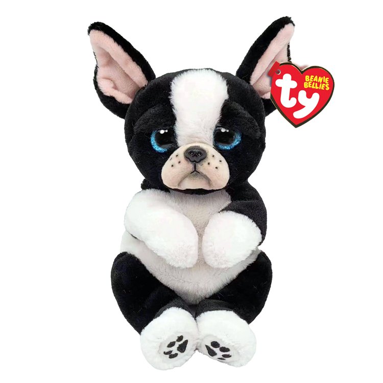 Ty Beanie Bellies 8 Inch Tink the Black and White Dog Plush Toy - Owl & Goose Gifts
