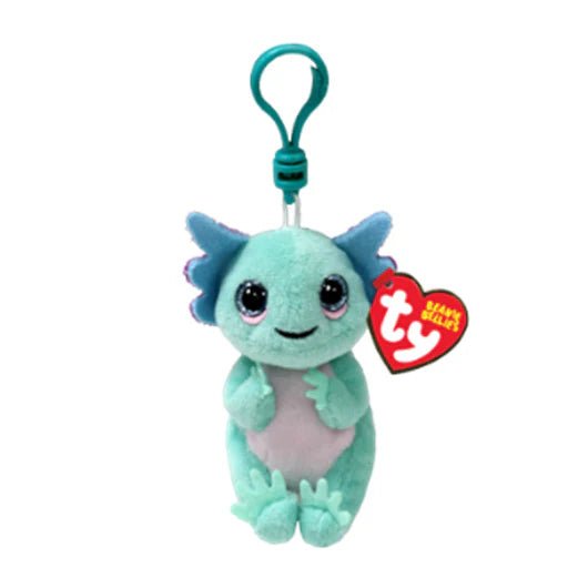 Ty Beanie Bellies 4 Inch Alex the Blue Axolotl Plush Clip - Owl & Goose Gifts