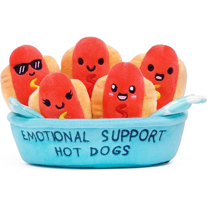 Emotional Support Hot Dogs Set of 5 Plush Toys by What Do You Meme - Owl & Goose Gifts