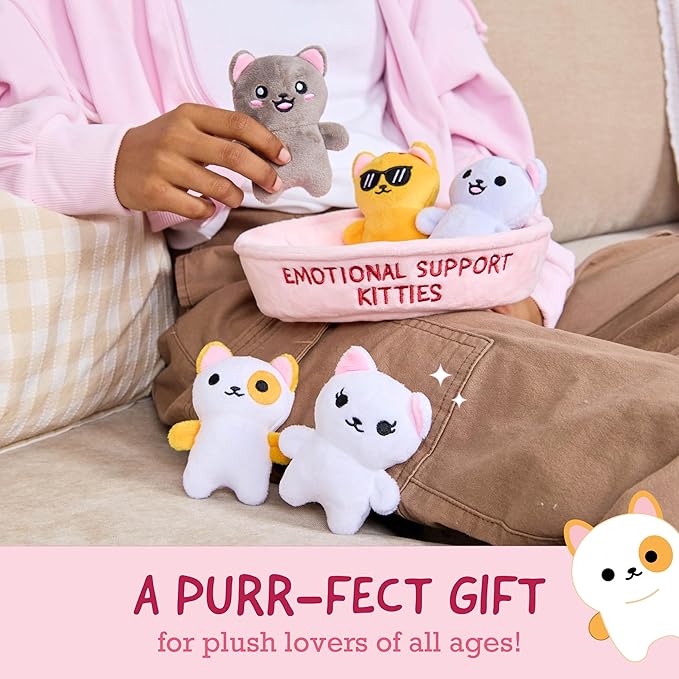 Emotional Support Kitties Set of 5 Plush Toys by What Do You Meme - Owl & Goose Gifts